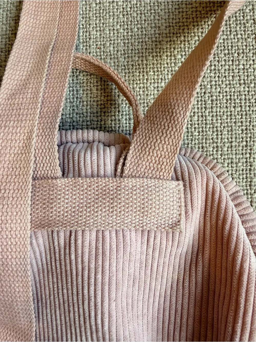SHEIN Blush Pink Corduroy Mini Backpack
